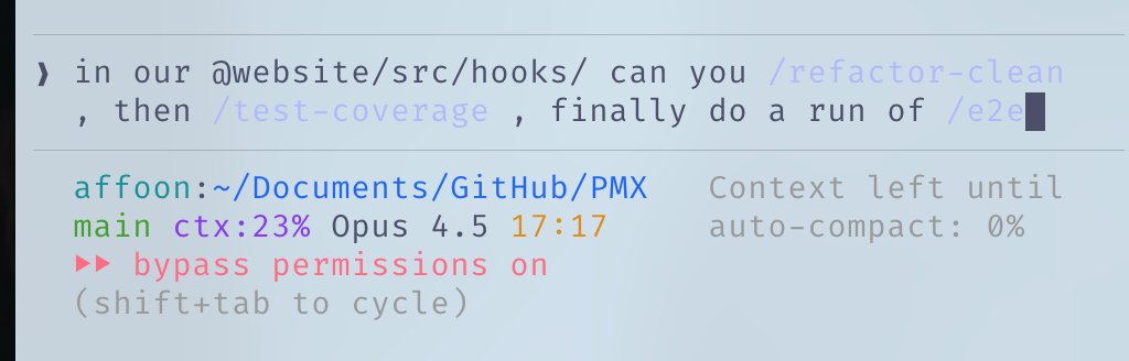 Terminal showing chained commands